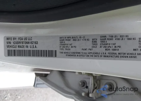 2022 Ram 1500 Big Horn 4X4 6'4 Box from USA, damaged, VIN 1C6SRFBT0NN182163